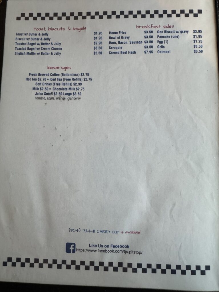 Tjs Pit Stop Menu 5